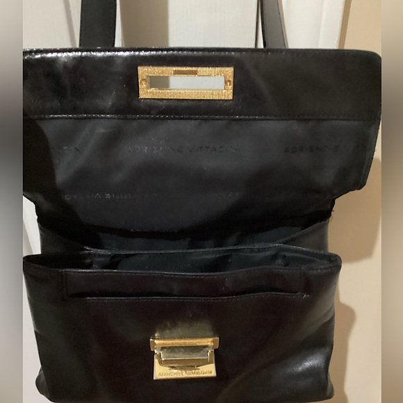 EUC🔥ADRIENNE VITTADINI GORGEOUS VINTAGE FAUX FUR&100%REAL LEATHER BLACK&GOLD!!! - Picture 3 of 10